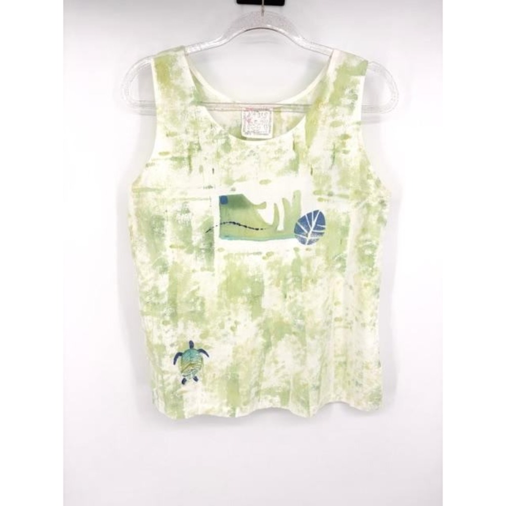 Play Alegre Hand Painted Tank Top Sealife Sea Turtle Size Medium Artistic Ocean